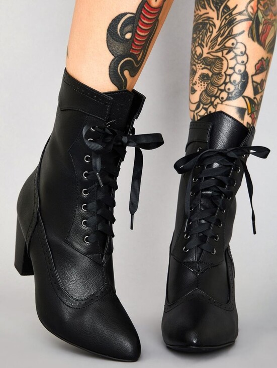 Dolls Kill Shoes - Victorian Vices Lace Up Boots Dolls Kill Widow